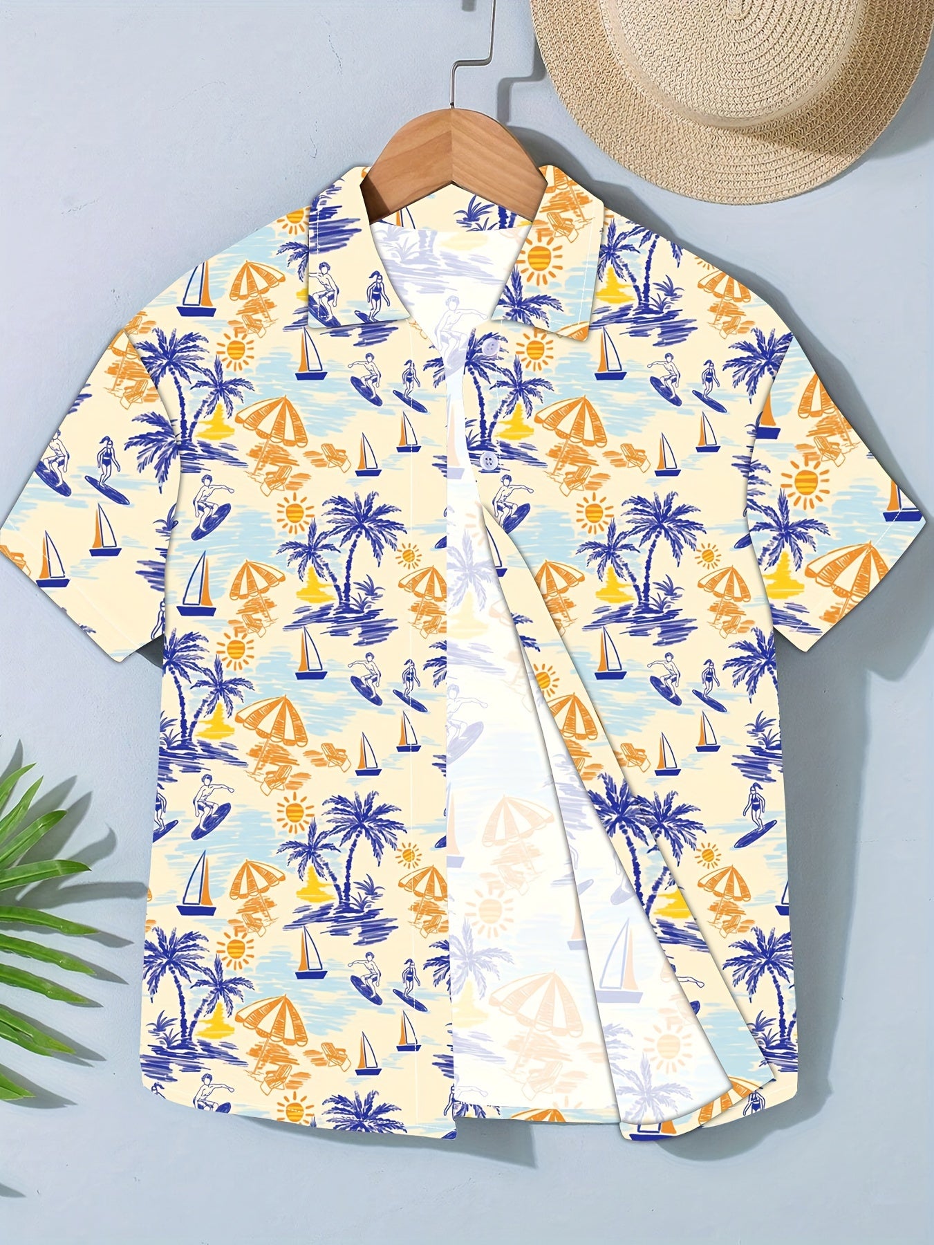 Sweet Flower Graphic Short Sleeve Lapel Shirt For Summer