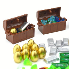 Deluxe Treasure Chest Building Blocks Set with Gems & Accessories