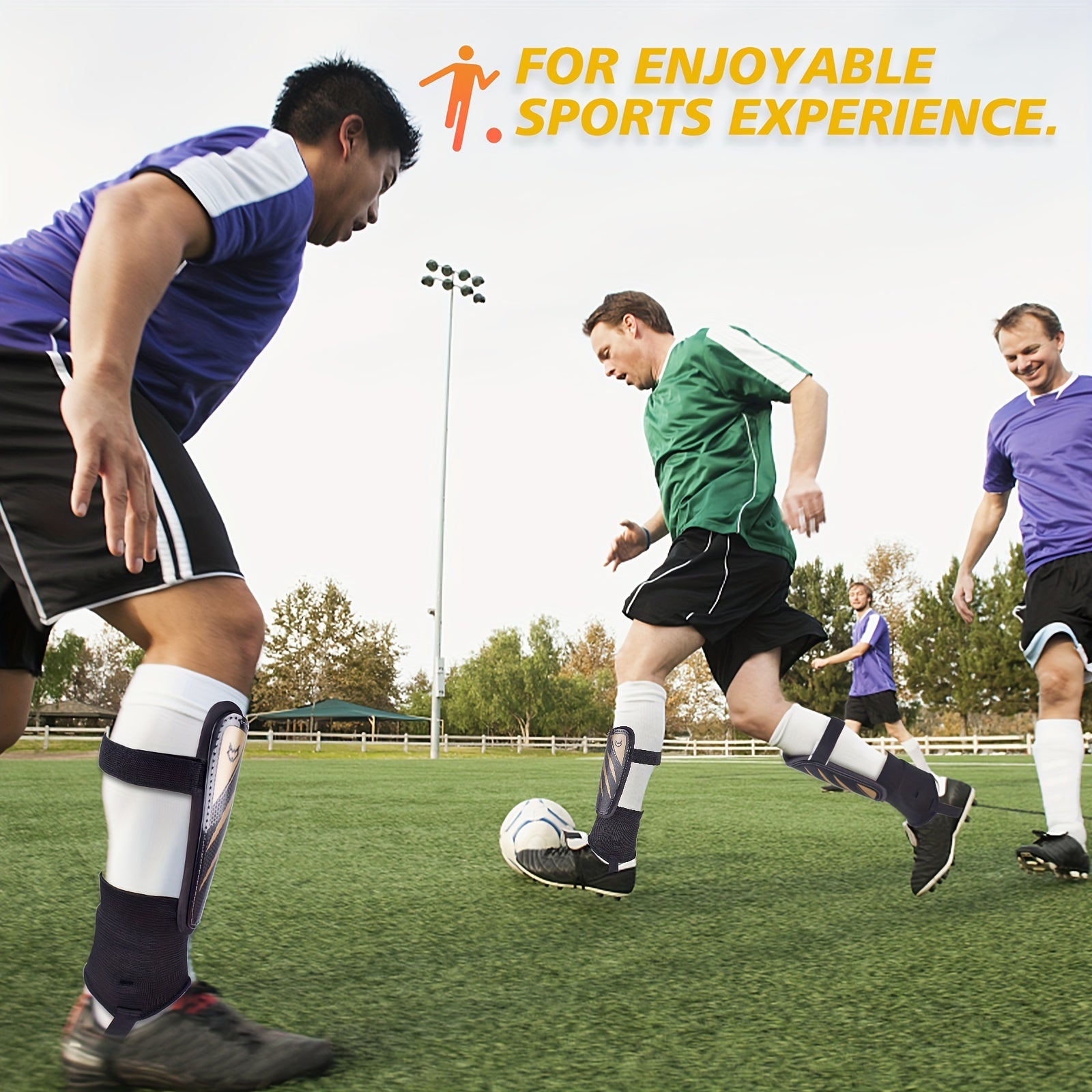 Double Layer Adjustable Soccer Shin Guards Lightweight Knee Protective Gear