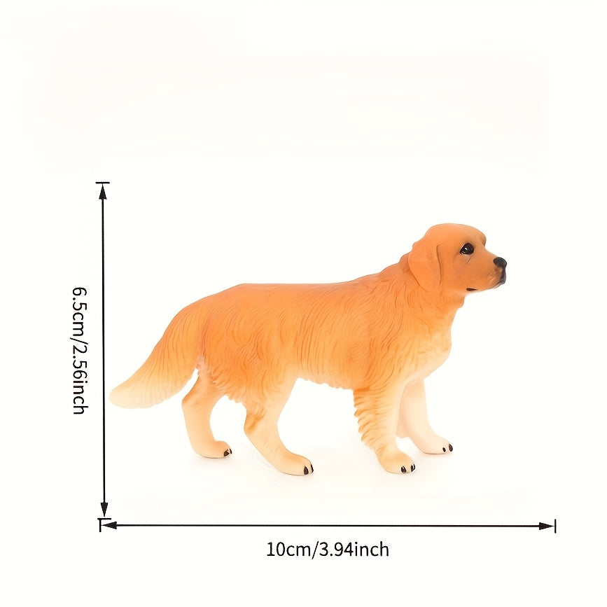 Realistic Golden Retriever Model Statue PVC Animal Figurine