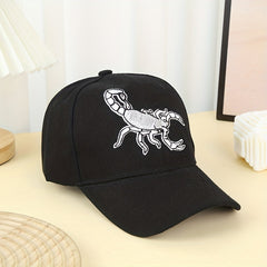 Unisex Sunshade Baseball Cap with Scorpion Embroidery