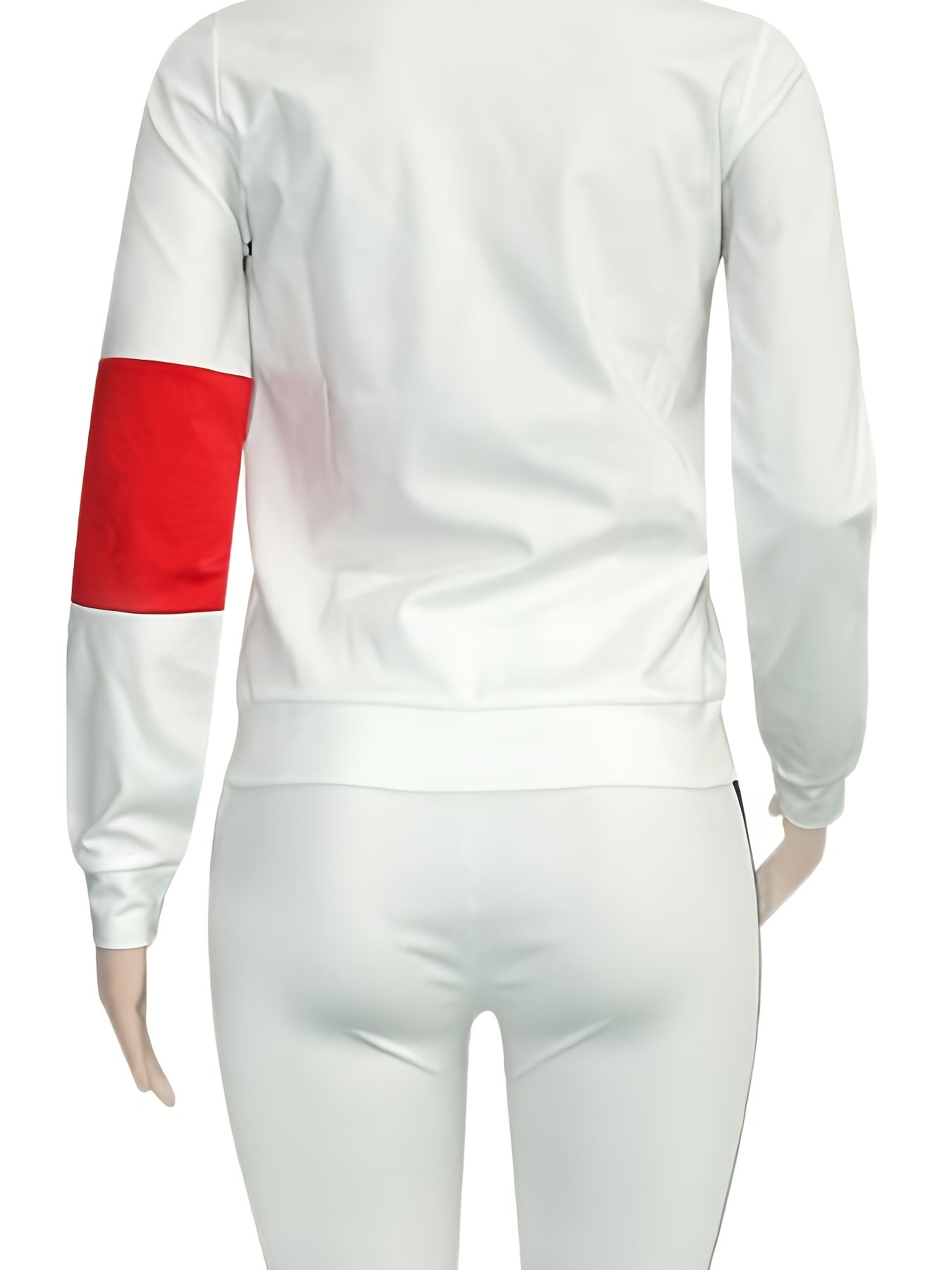 Contrast Panel Long Sleeve Sweatshirt & Sweatpants Set Plus Size
