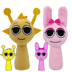 2pcs Sprunki Plush Toys Large Eyes Soft Polyester Mixed Colors