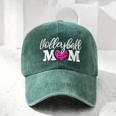 VOLLEYBALL MOM Baseball Cap Embroidered Washed Distressed Dad Hat