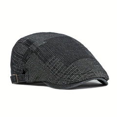 Washed Denim Men Hats Autumn Beret Caps Irish Buckle Cabbie Hat