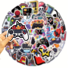 50pc Cartoon Gamepad Stickers for Water Car Computer Guitar