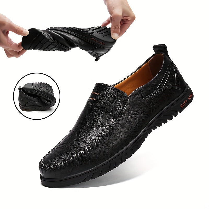Men's Comfy Moc Toe Loafers Non-Slip Shoes