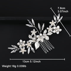 Crystal Bride Wedding Hair Comb with Pearl Bridal Side Combs