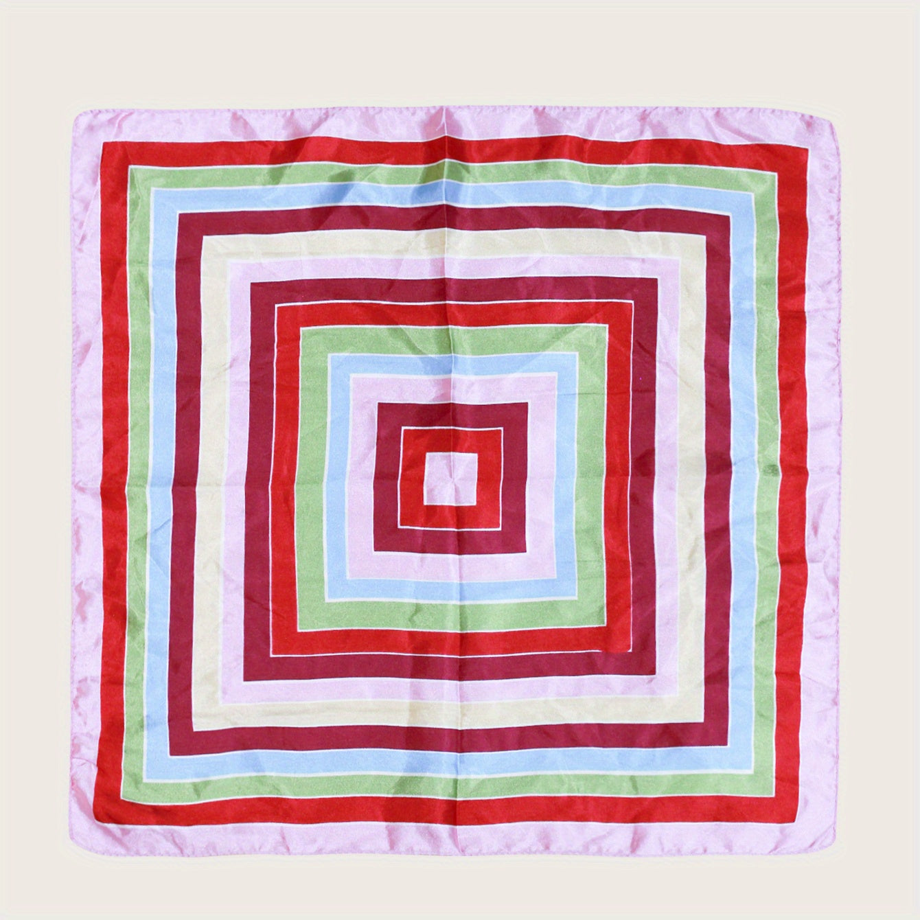 Flower Print Striped Bandana Classic Shawl Satin Square Scarf Neckerchief
