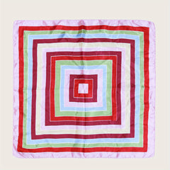 Flower Print Striped Bandana Classic Shawl Satin Square Scarf Neckerchief
