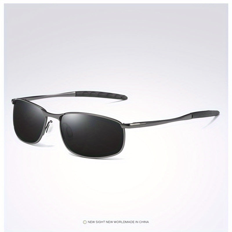Men's Polarized Sunglasses Metal Frame HD Vision Car Driving Sun Glasses