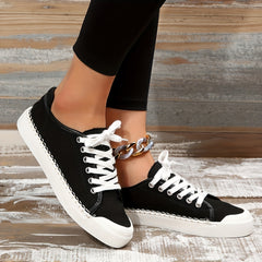 Women's Solid Flat Non Slip Skate Shoes Casual Breathable Outdoor Sneakers
