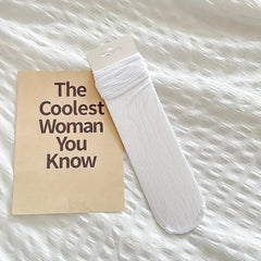 10 Pairs Women's Soft Crew Socks Solid Sweat Absorption Thin Socks