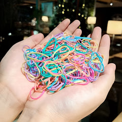 500 Colorful Disposable Hair Ties in Bird Storage Bag for Baby Girls