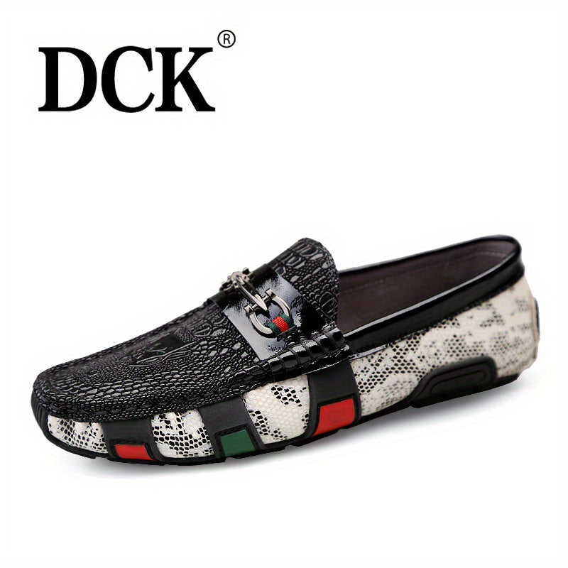 Men's Moccasin Textured Loafers Comfy Slip On Shoes Spring Summer