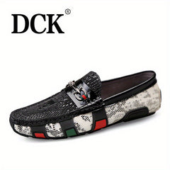 Men's Moccasin Textured Loafers Comfy Slip On Shoes Spring Summer