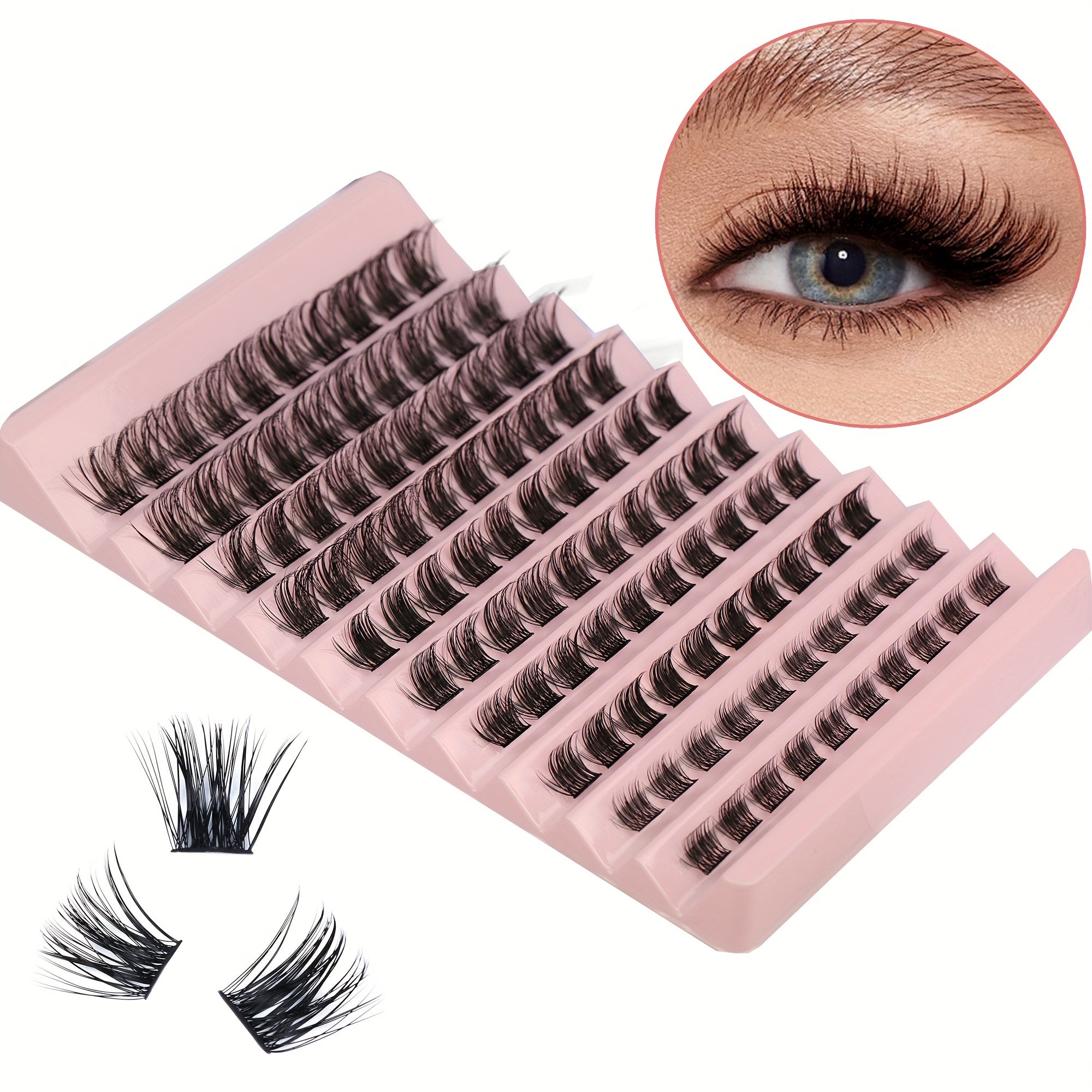 100 Pcs Cluster Eyelashes 8 16mm Wispy False Eyelashes D Curling Fluffy Lashes