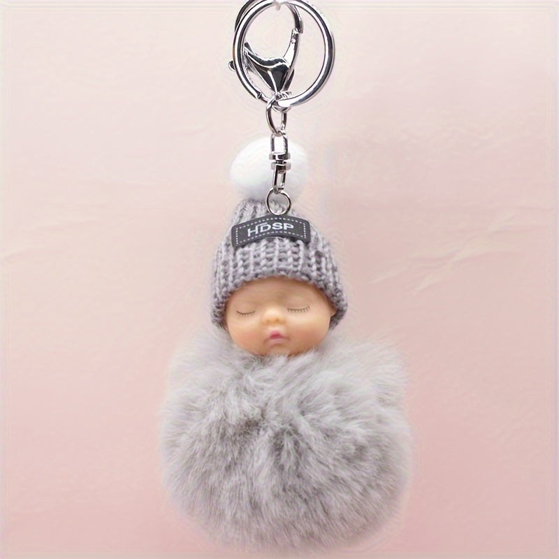 2pcs Hair Ball Keychain Backpack Pendant Christmas Gift