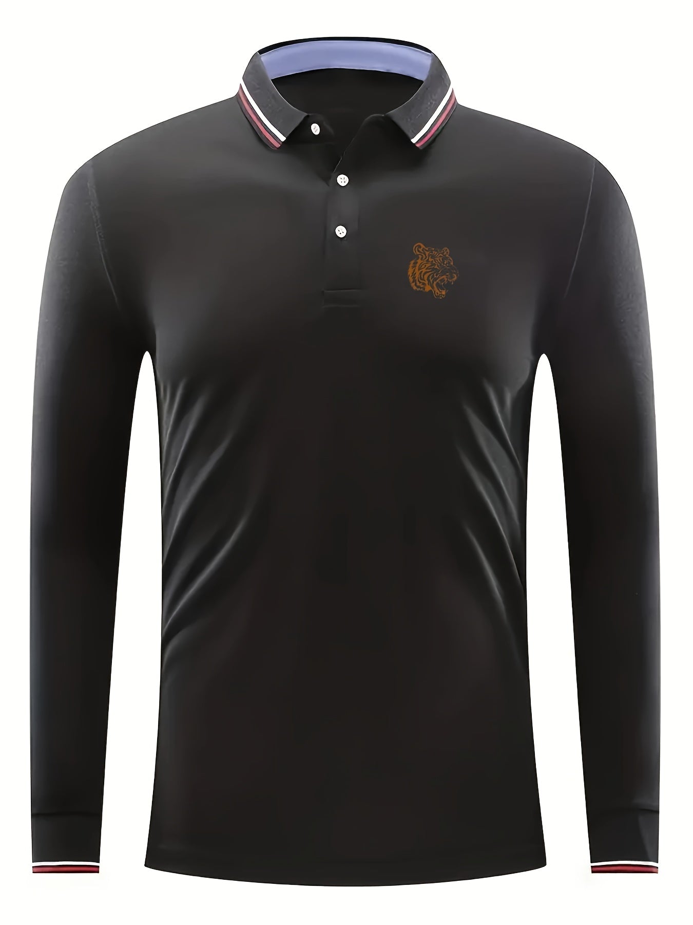 Men's Golf Lion Print Tennis Sports Shirt Top for Spring Fall Winter