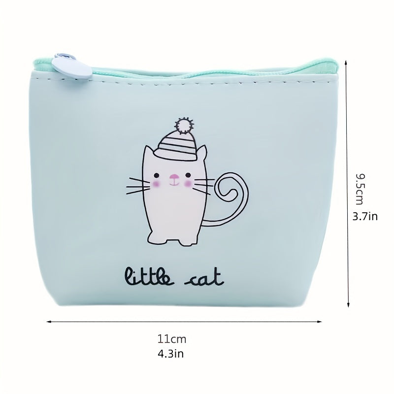 Cartoon Print Zipper Coin Purse Wallet for Kids Girls Birthday