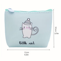 Cartoon Print Zipper Coin Purse Wallet for Kids Girls Birthday