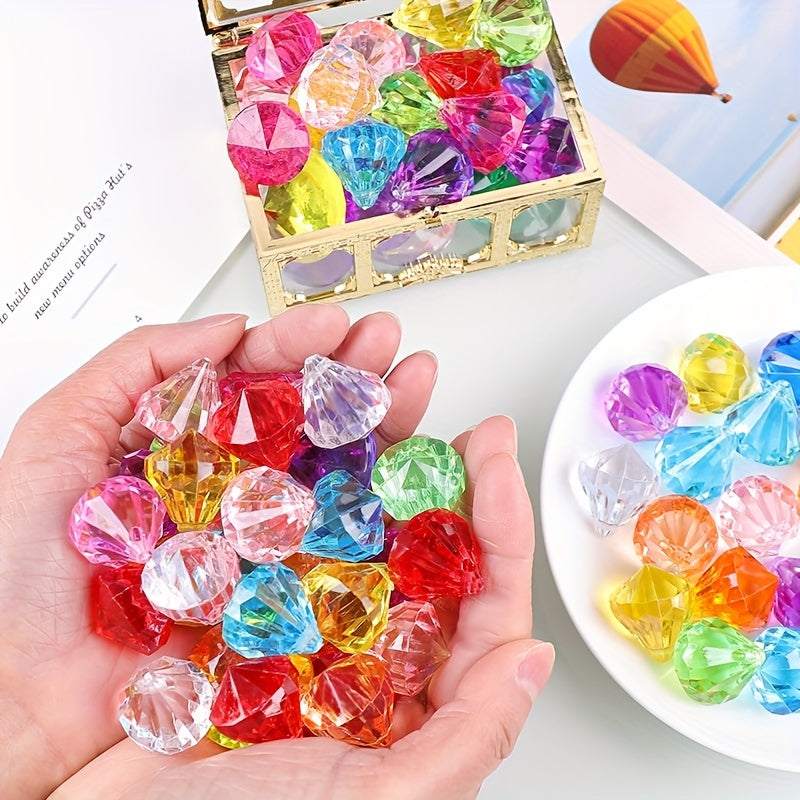 Acrylic Gemstone Pirate Chest Diving Pool Toy Set
