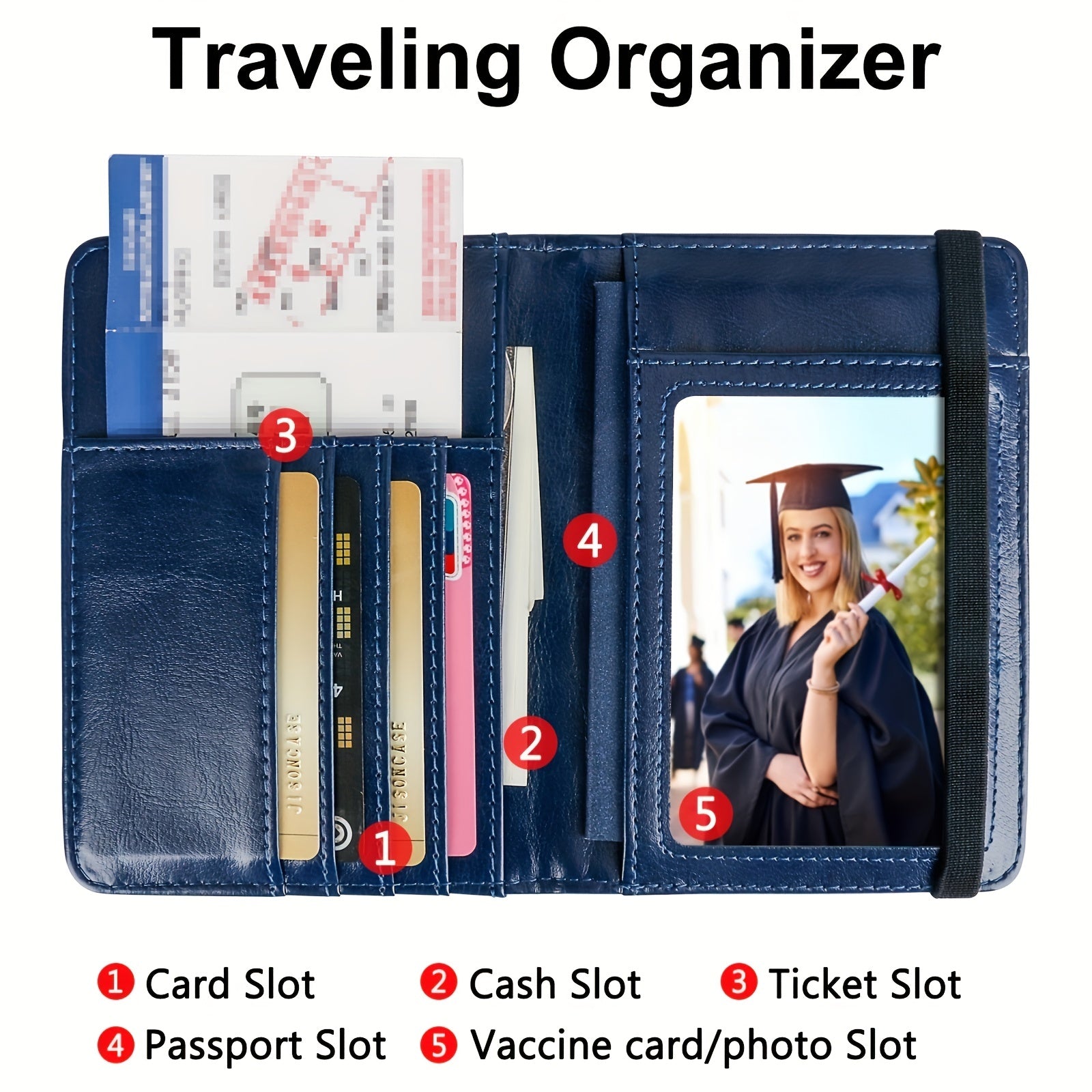 Mini Textured Document Holder PU Leather Passport Cover
