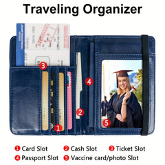 Mini Textured Document Holder PU Leather Passport Cover