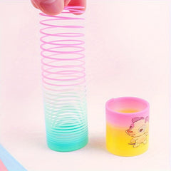 24pcs Mini Plastic Rainbow Circle Cartoon Spring Circle Party Gift