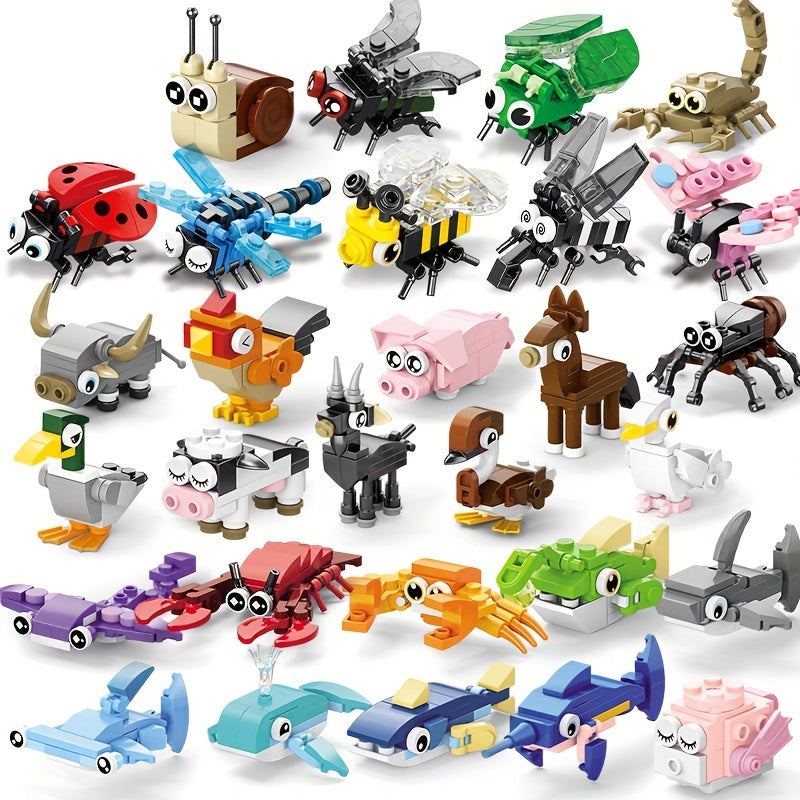 10pcs Animal Toy Building Blocks DIY Model Toys 10 in 1 for Birthday