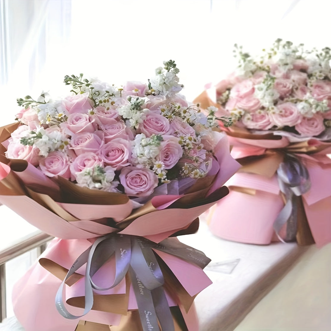 20pcs Golden Paper Tissue Paper Flower Bouquet Supplies Gift Wrapping Paper