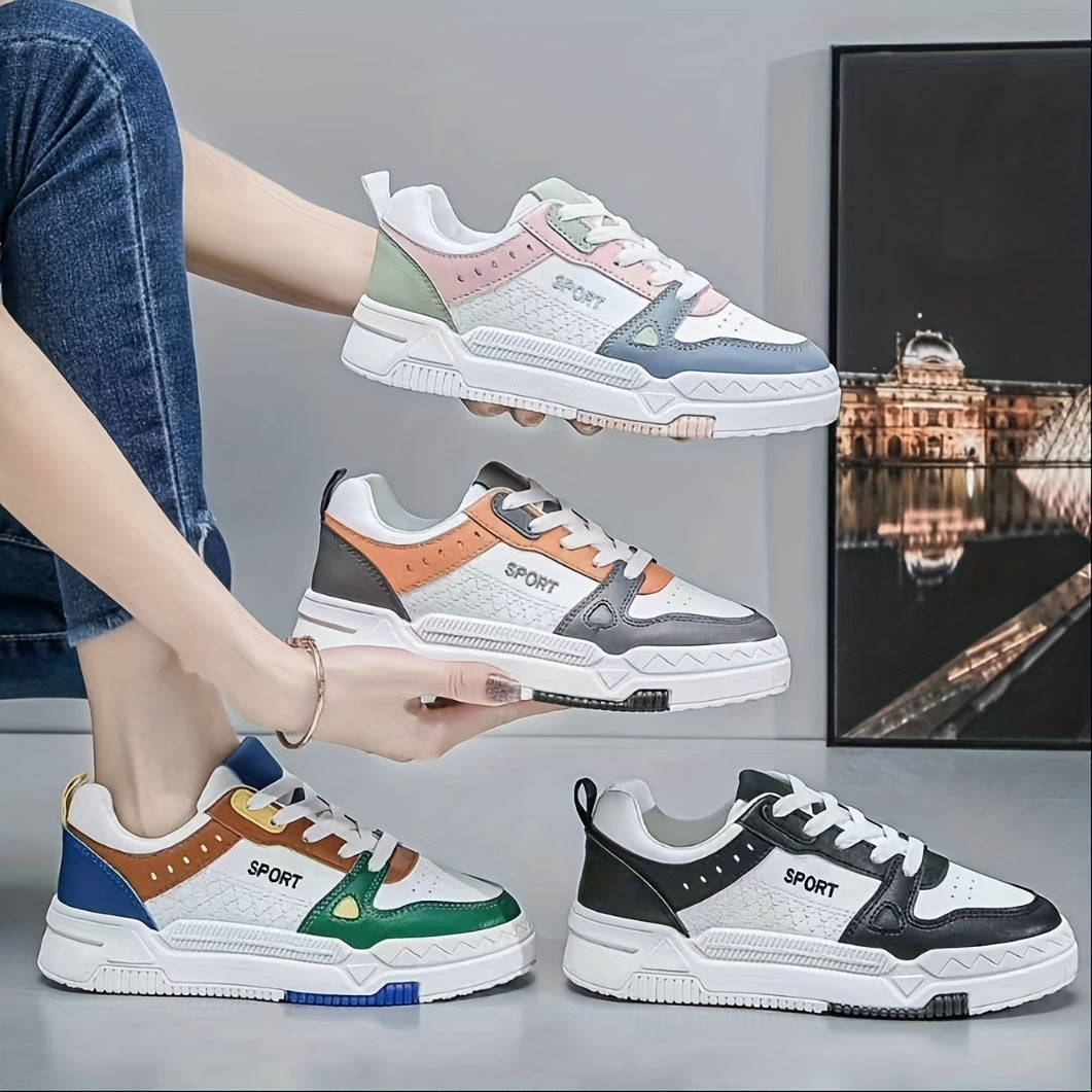 Women's Platform Skate Shoes Low Top Lace-Up Sneakers
