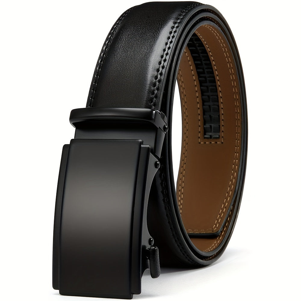YOORAN Men's Ratchet Leather Belt 1.7" - Micro Adjustable Dress Belt