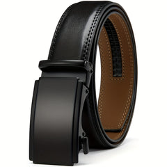 YOORAN Men's Ratchet Leather Belt 1.7" - Micro Adjustable Dress Belt