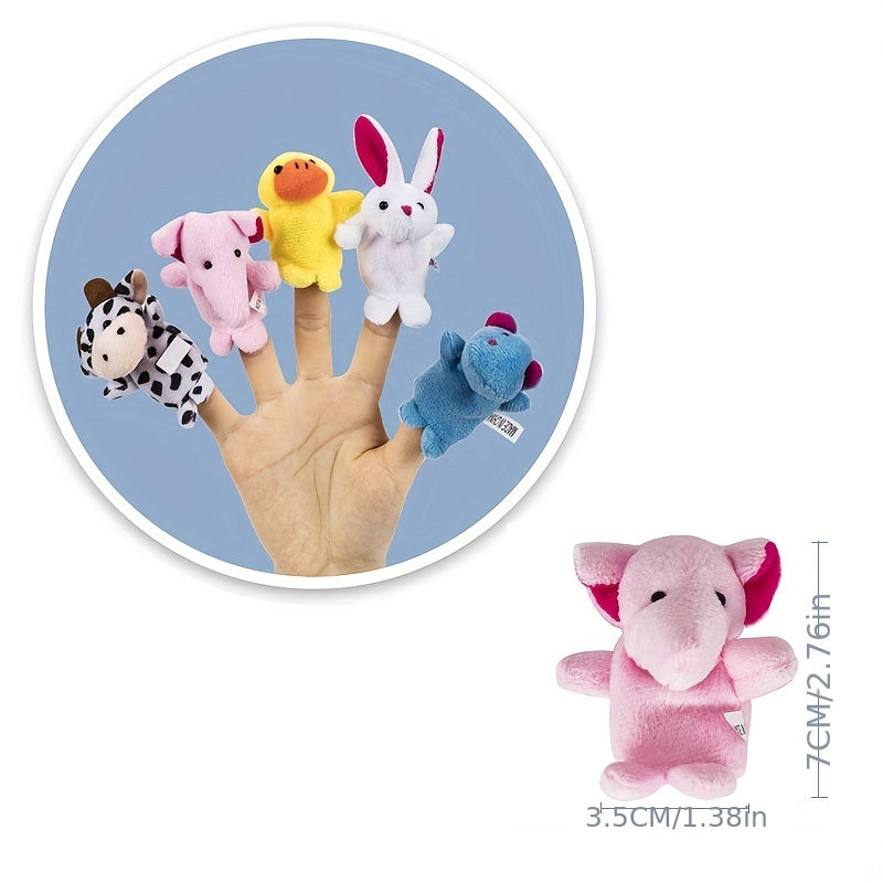 10pcs Animal Finger Doll Hand Puppet Toy Early Education Interactive