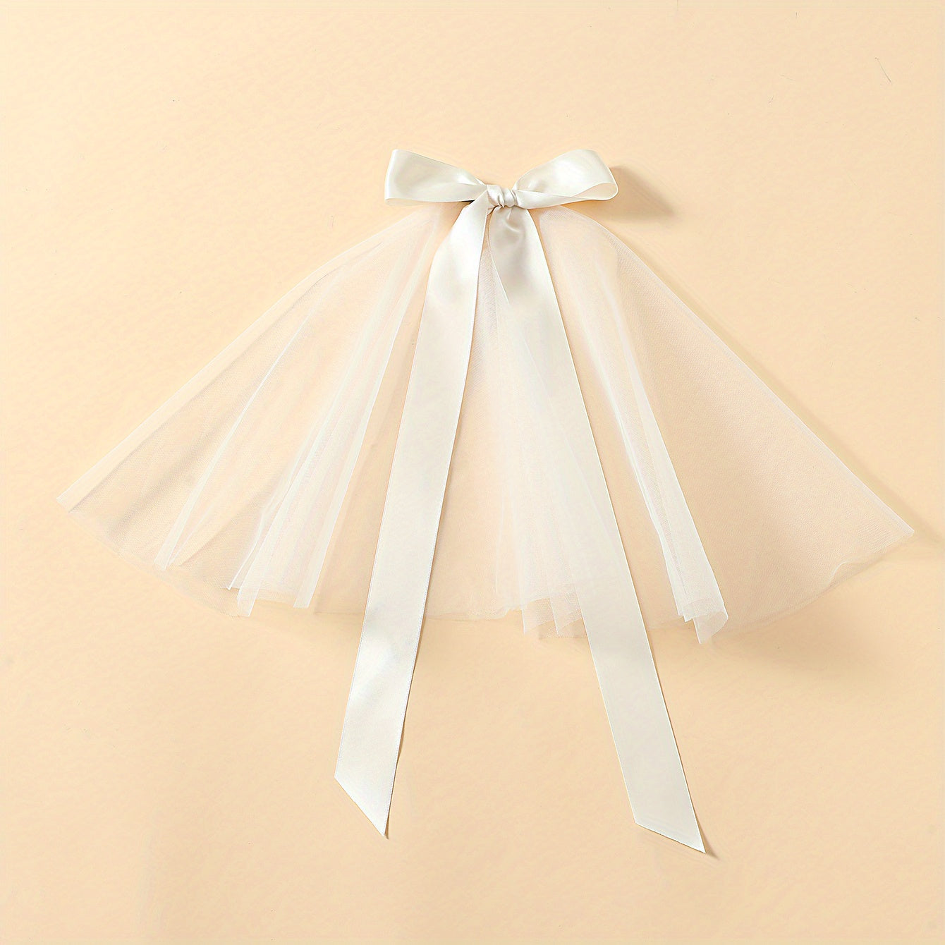 Bow Head Veil Ribbon Edge Veil Bridal Wedding Hair Accessories