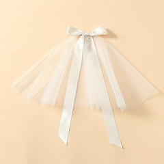 Bow Head Veil Ribbon Edge Veil Bridal Wedding Hair Accessories