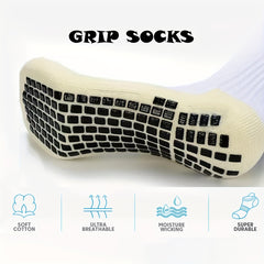 4 Pairs Men's Sports Grip Socks with Grip Pads