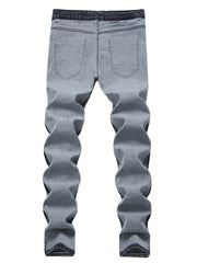 Men's Slim Fit Cotton Jeans Casual Stretch Washed Denim Pants