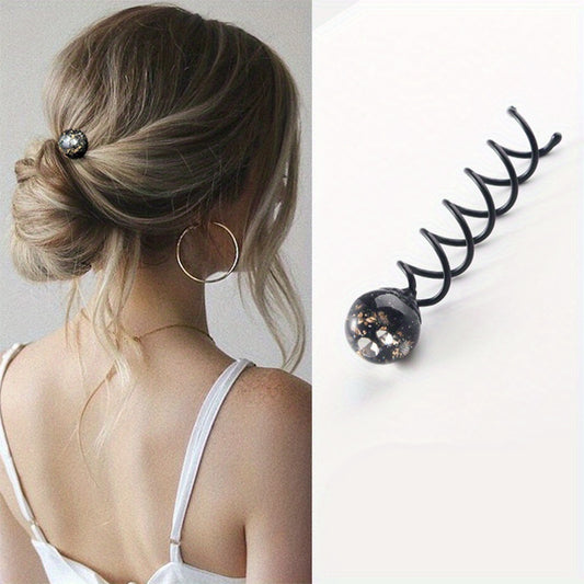 Crystal Bead Spiral Hair Pin Coils Hair Accessories