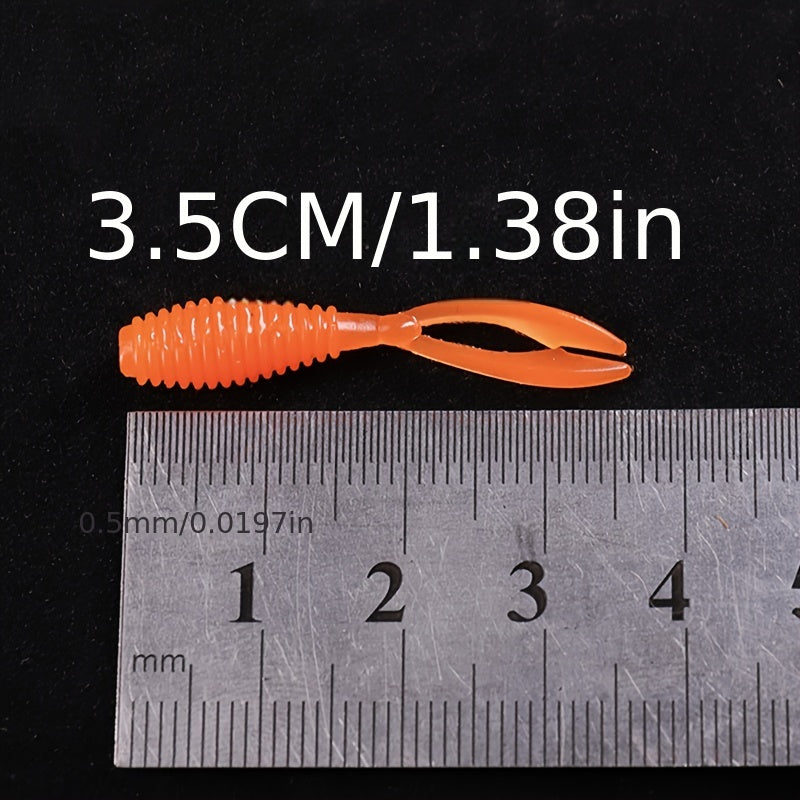 80pcs 3.0g Bionic Fishing Lures Split Tail Soft Worm Bait