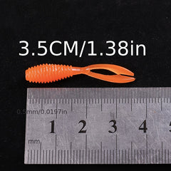 80pcs 3.0g Bionic Fishing Lures Split Tail Soft Worm Bait