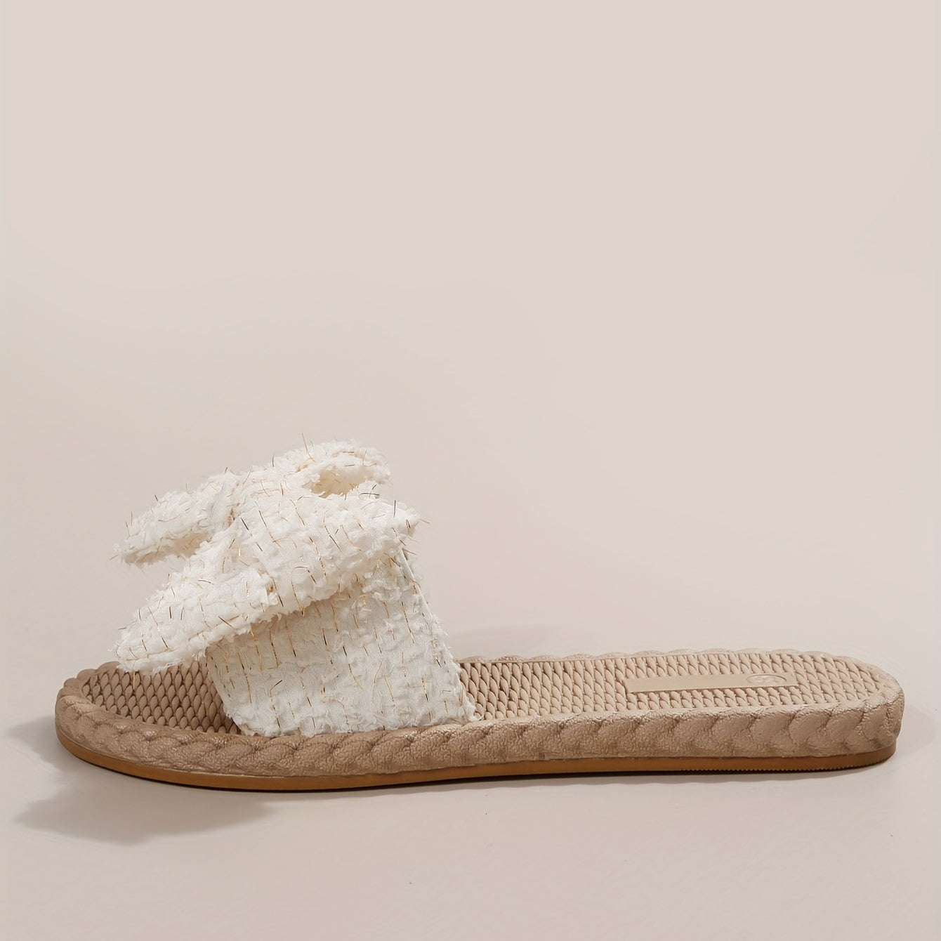 Bowknot Flat Sandals Slip On Open Toe Outdoor Slides Shoes