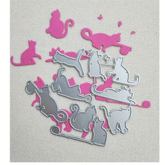 9pcs Cat Cutting Dies Metal Stencils for DIY Scrapbooking Supplies