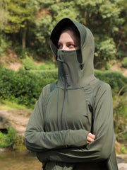 Women's Sun Protection Jacket with Hooded Mask