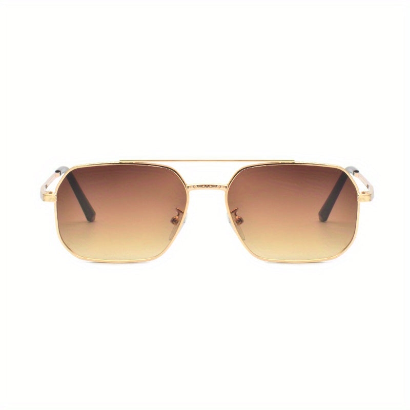 Double Beam Square Frame Men's UV Sunglasses