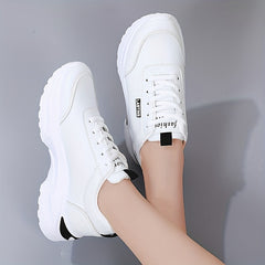 Women's Colorblock Sneakers Anti-Skid Low Top Lace Up Shoes
