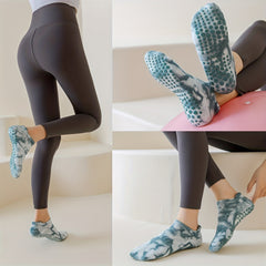 Tie Dye Ankle Socks Anti Skid Gripper Yoga Pilates Barre Ballet Fitness