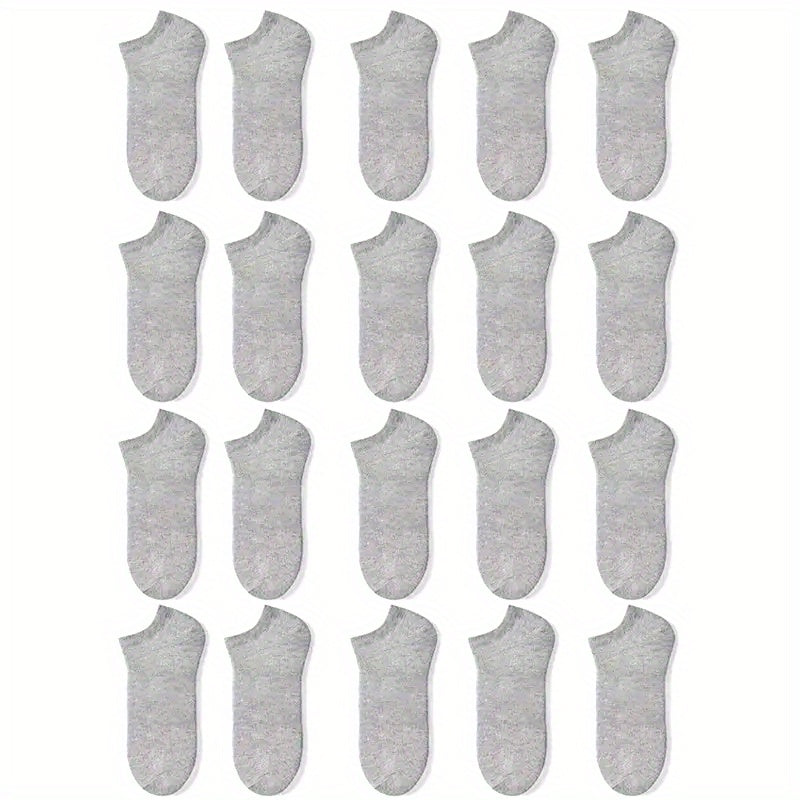 20 Pairs Solid Ankle Socks Soft Lightweight Women's Stockings