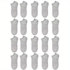 20 Pairs Solid Ankle Socks Soft Lightweight Women's Stockings